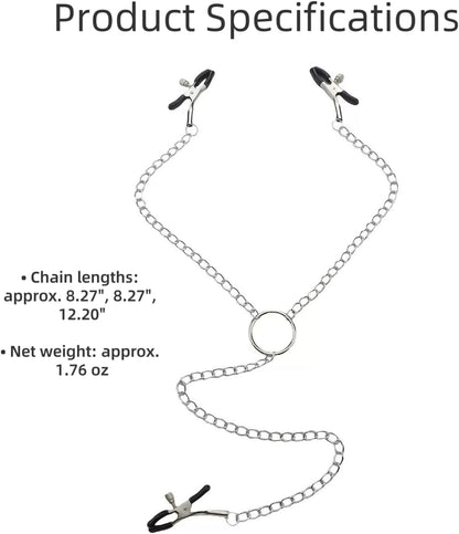 Nipple Clamps Adult Sex Toys ，Clit Clamp Adjustable Non-Piercing Body Chain Clip Jewelry